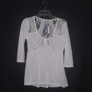 Romantic Rebel White Lace High Lo Top